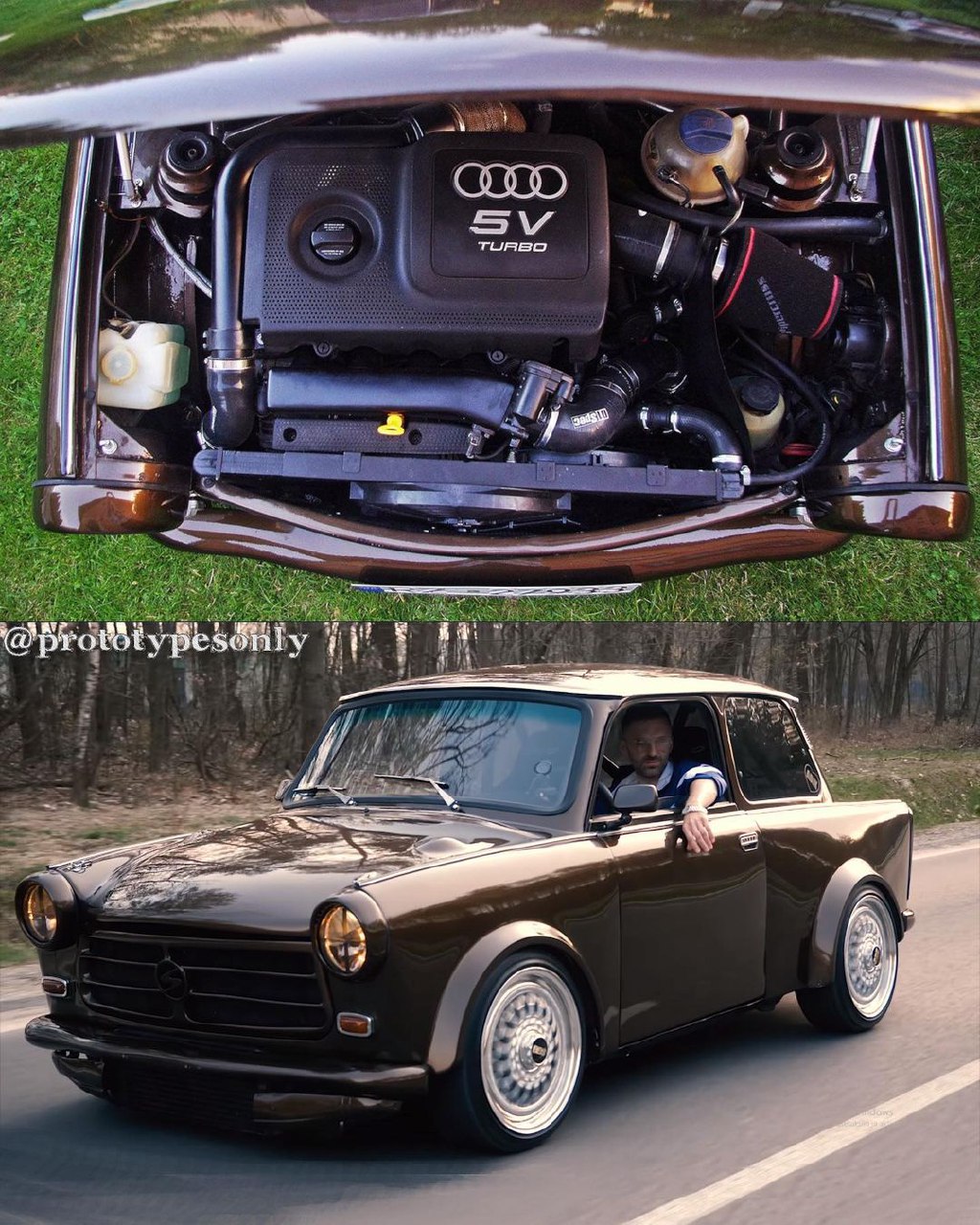 AWD Trabant 601S!😎 Turbo Engine and Chassis from Audi TT