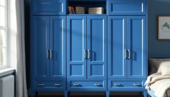 Синий шкаф: как одна вещь может преобразить комнату и порядок