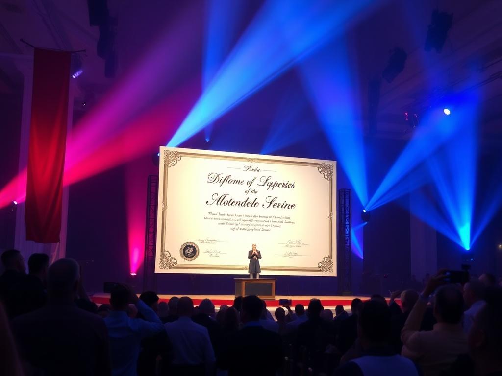 Diploma that supports the prestige of the event Diploma that supports the prestige of the eventфото